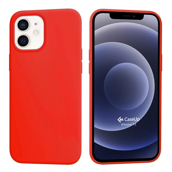 CaseUp Apple iPhone 12 Mini Kılıf Slim Liquid Silicone Kırmızı 1